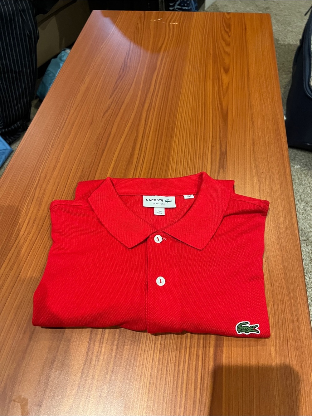 Lacoste Red Polo Shirt with Crocodile Logo